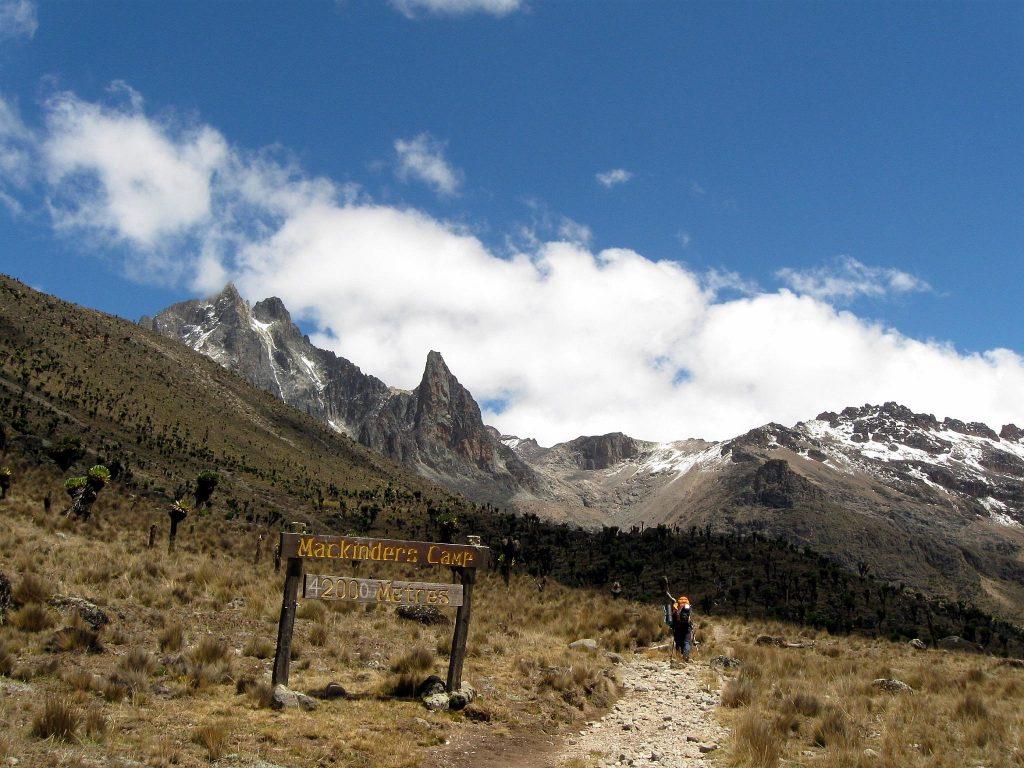Approaching Mackinders Camp, Mount Kenya - Malaika Travel